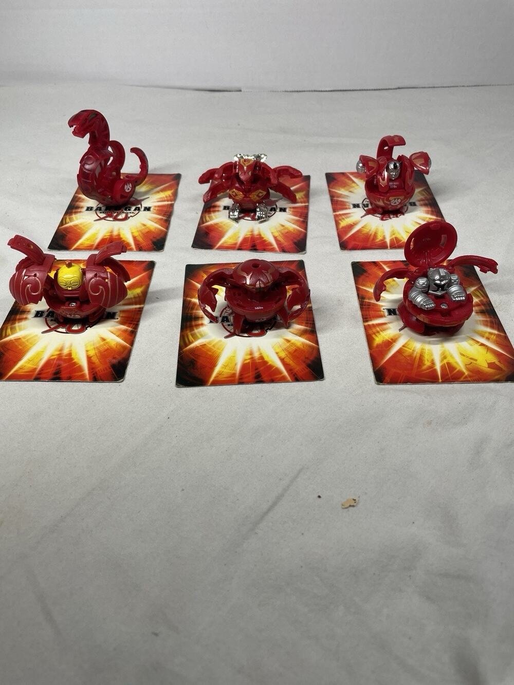Bakugan Battle Brawlers Lot Of 6 Pyrus Brawlers- Nice Condition